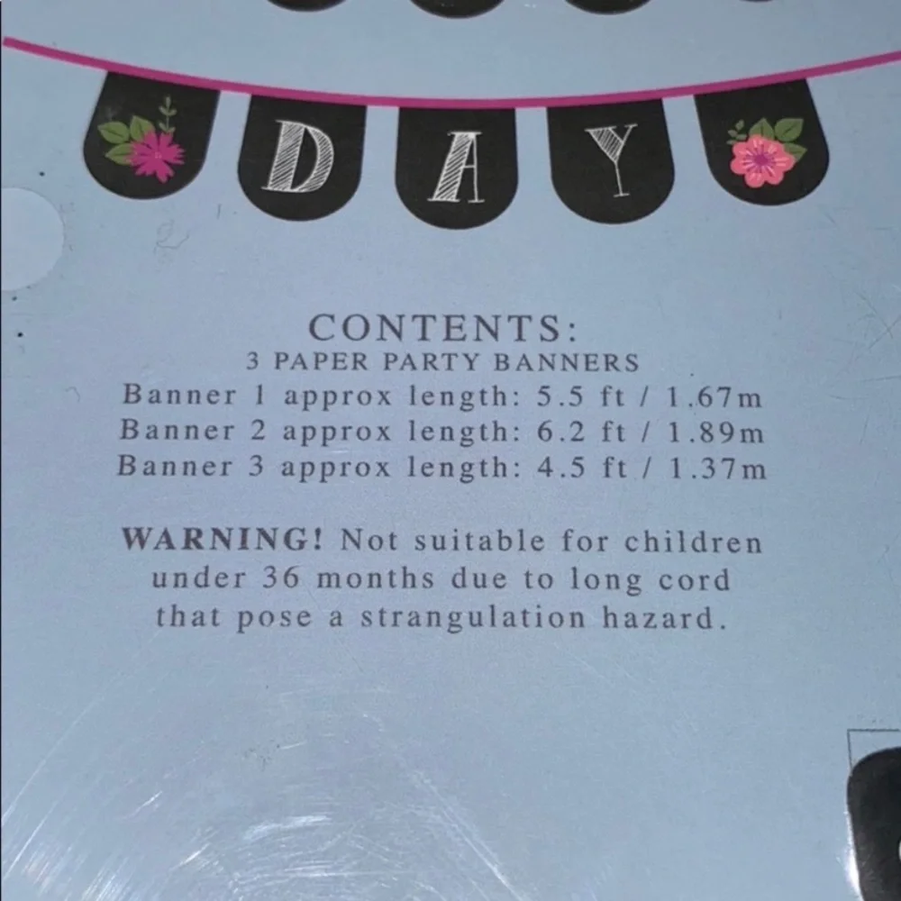 Macy's Black and Pink Mother's Day chalkboard Garland banner Bell & Curfew New